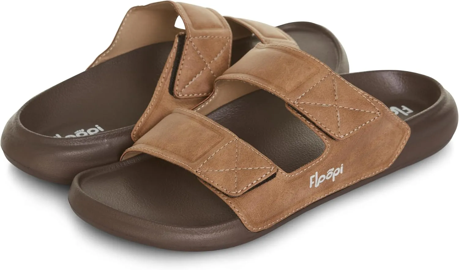 Floopi Flip Flops for Men with Double Straps Men Beach Sandals With Heal and Arch Support Comfort Fit Men Slides with Indoor & Outdoor Anti Skid Soles