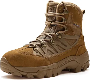 FREE SOLDIER Men's Waterproof Tactical Hiking Boots Military Work Boots Combat Boots(US Brown 13)