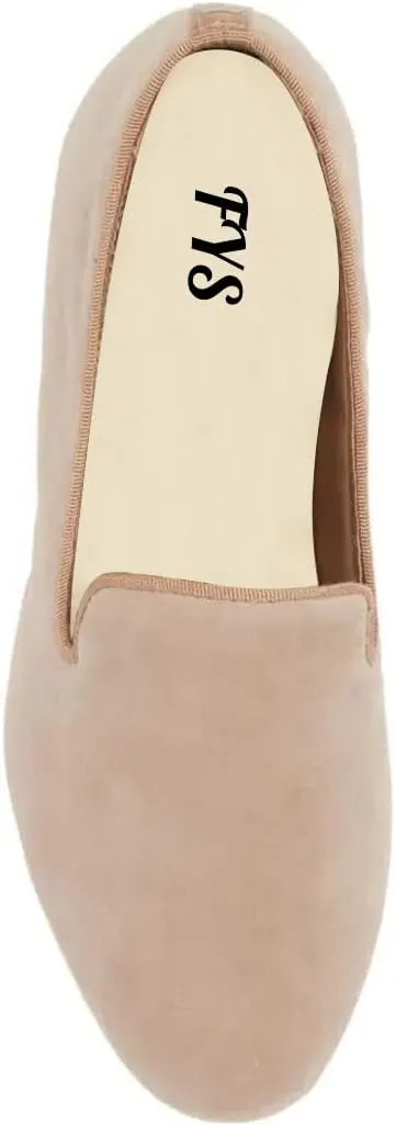 FYS Women Comfortable Slip On Loafers Round Toe Ballet Flats Walking Casual Driving Office Wide Dressy Shoes Size 4-15 US