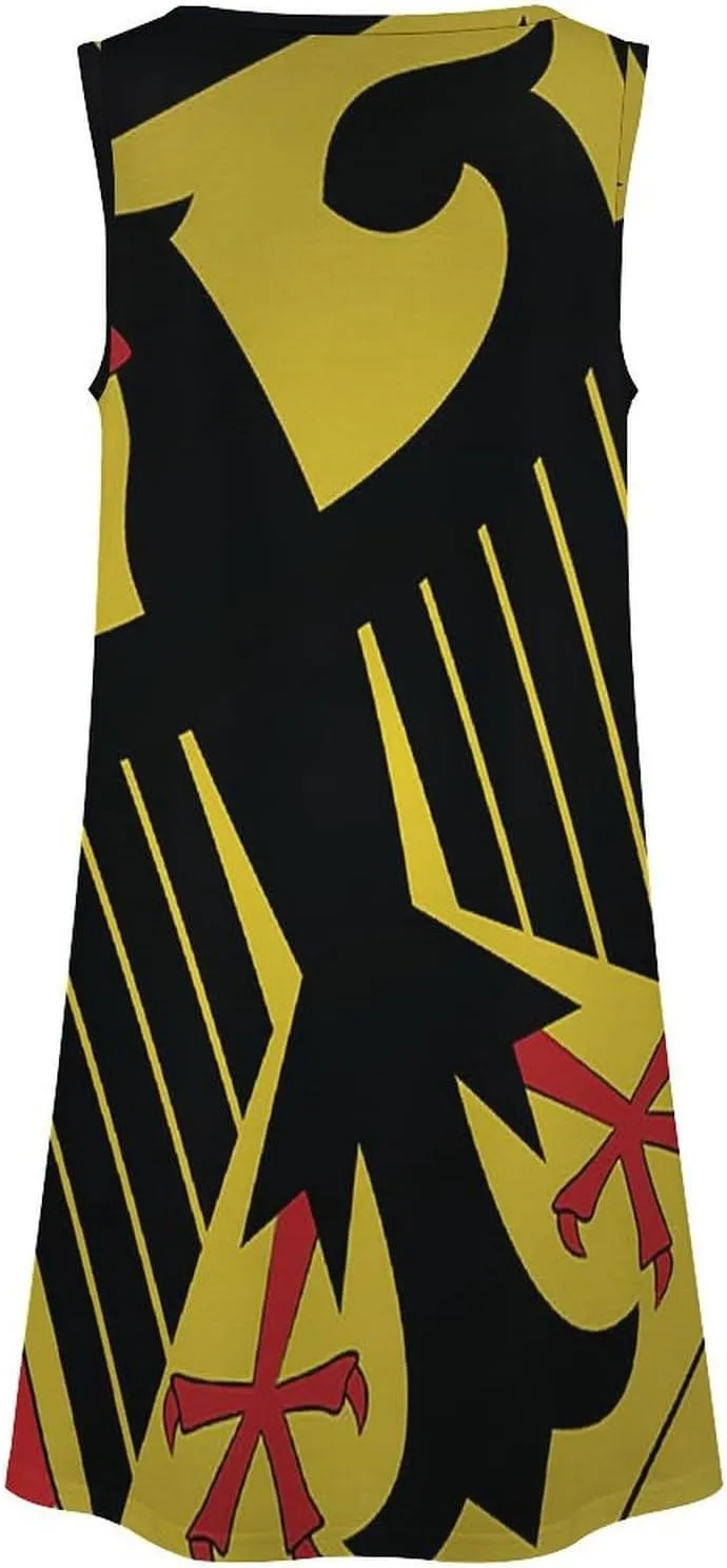 Germany Flag Women's Summer Dress Sleeveless Casual Loose Beach Vacation Tank Sundress
