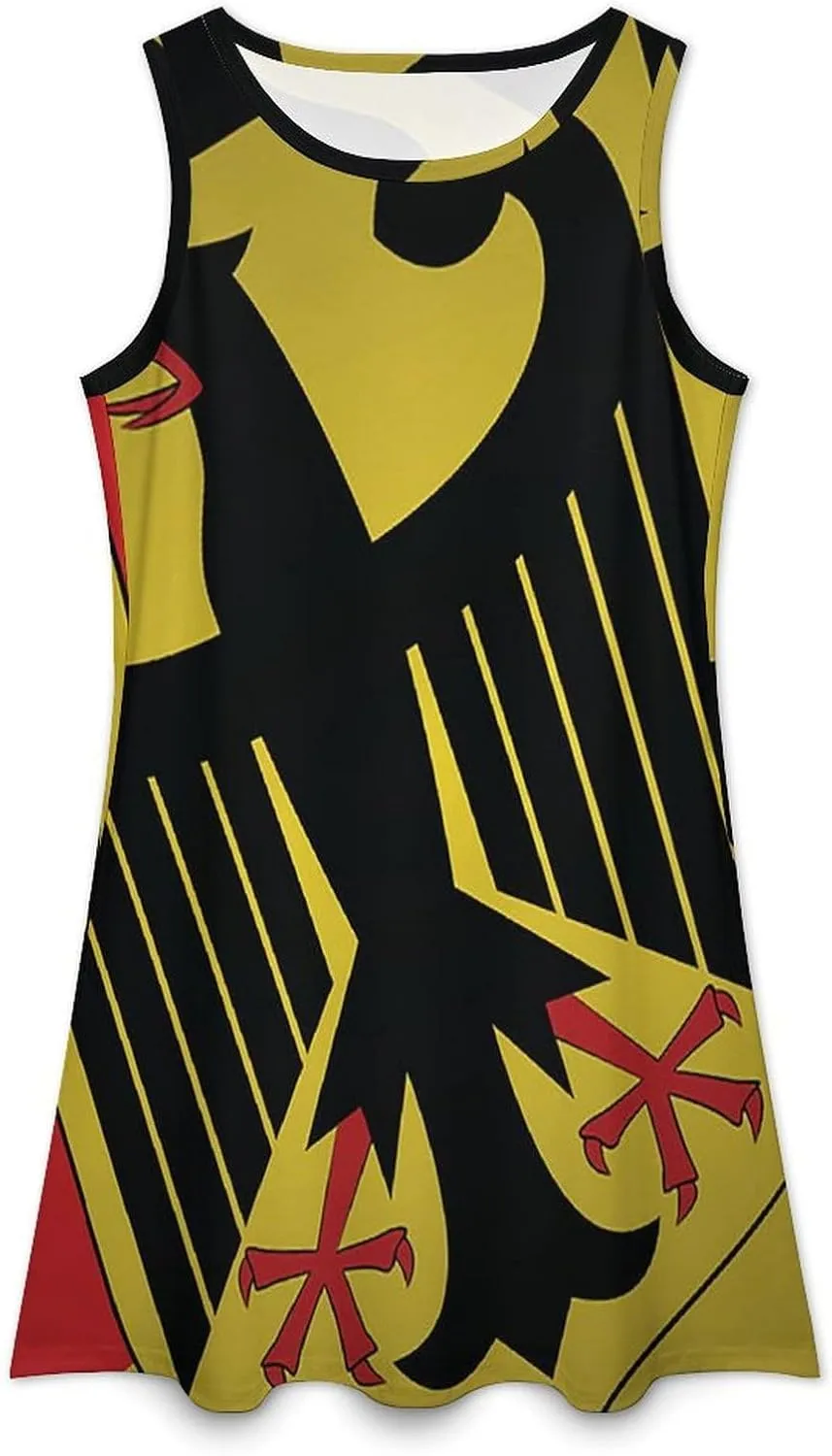 Germany Flag Women's Summer Dress Sleeveless Casual Loose Beach Vacation Tank Sundress