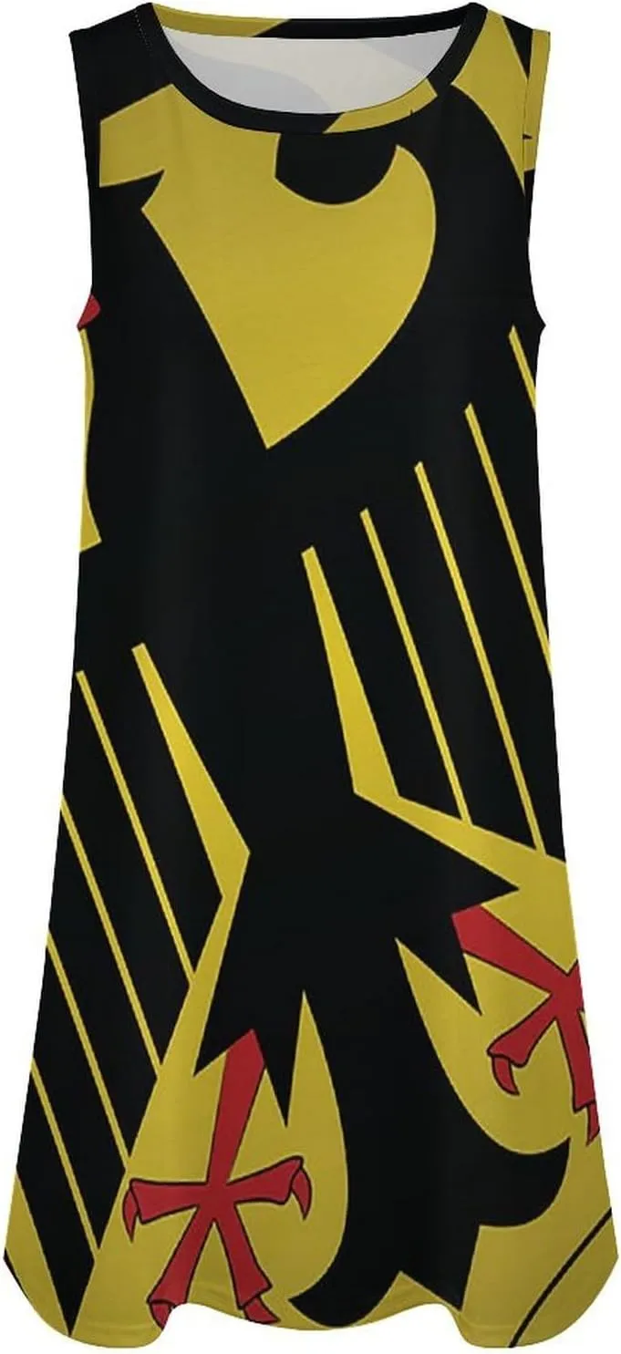 Germany Flag Women's Summer Dress Sleeveless Casual Loose Beach Vacation Tank Sundress
