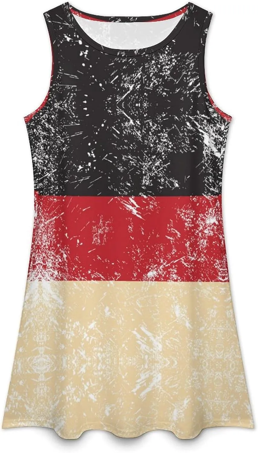 Germany Retro Flag Women's Summer Dress Sleeveless Casual Loose Beach Vacation Tank Sundress