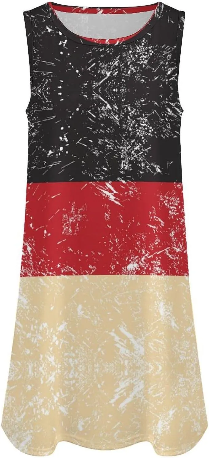 Germany Retro Flag Women's Summer Dress Sleeveless Casual Loose Beach Vacation Tank Sundress