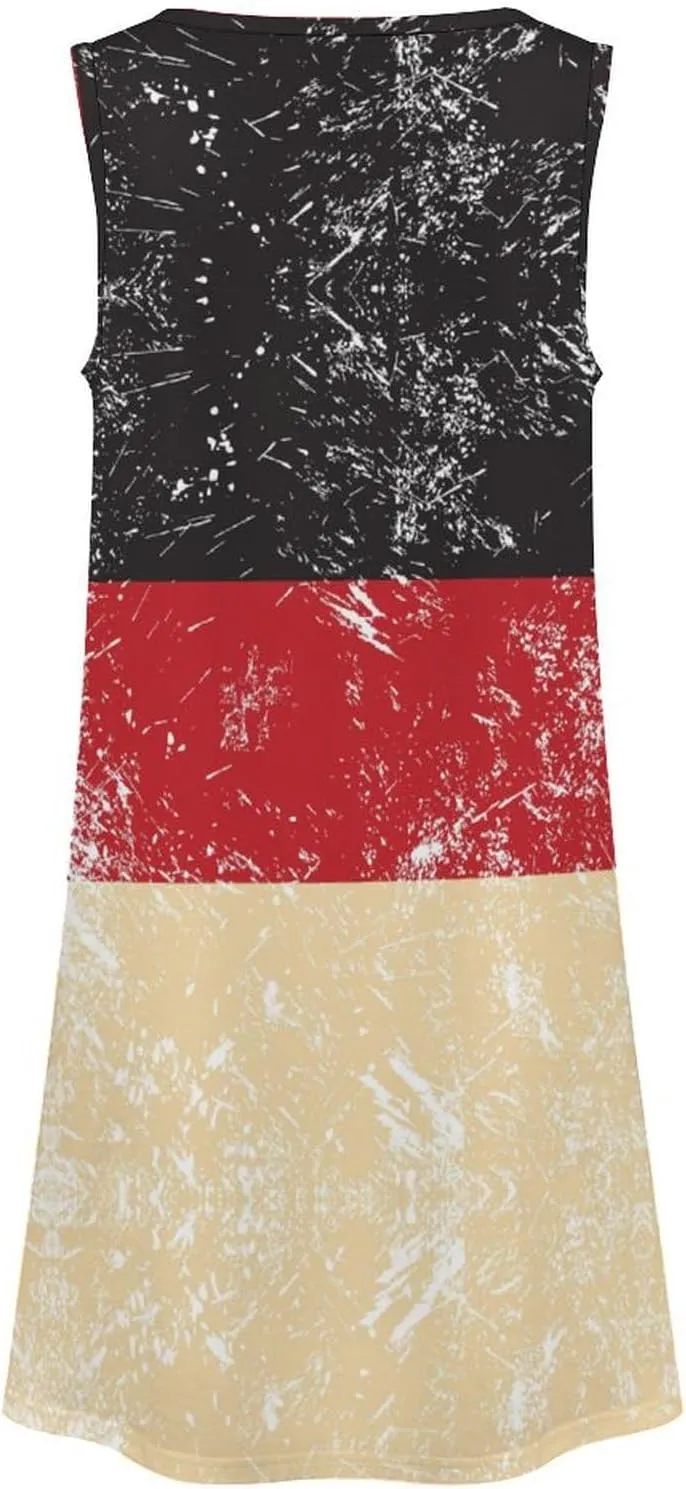 Germany Retro Flag Women's Summer Dress Sleeveless Casual Loose Beach Vacation Tank Sundress