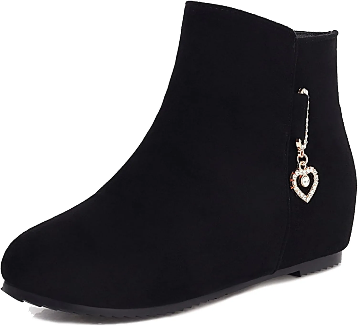Gicoiz Women Round Toe Comfort Wedge Moccasin Ankle Boots Bows
