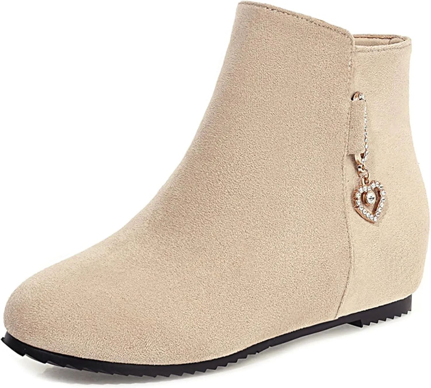 Gicoiz Women Round Toe Comfort Wedge Moccasin Ankle Boots Bows