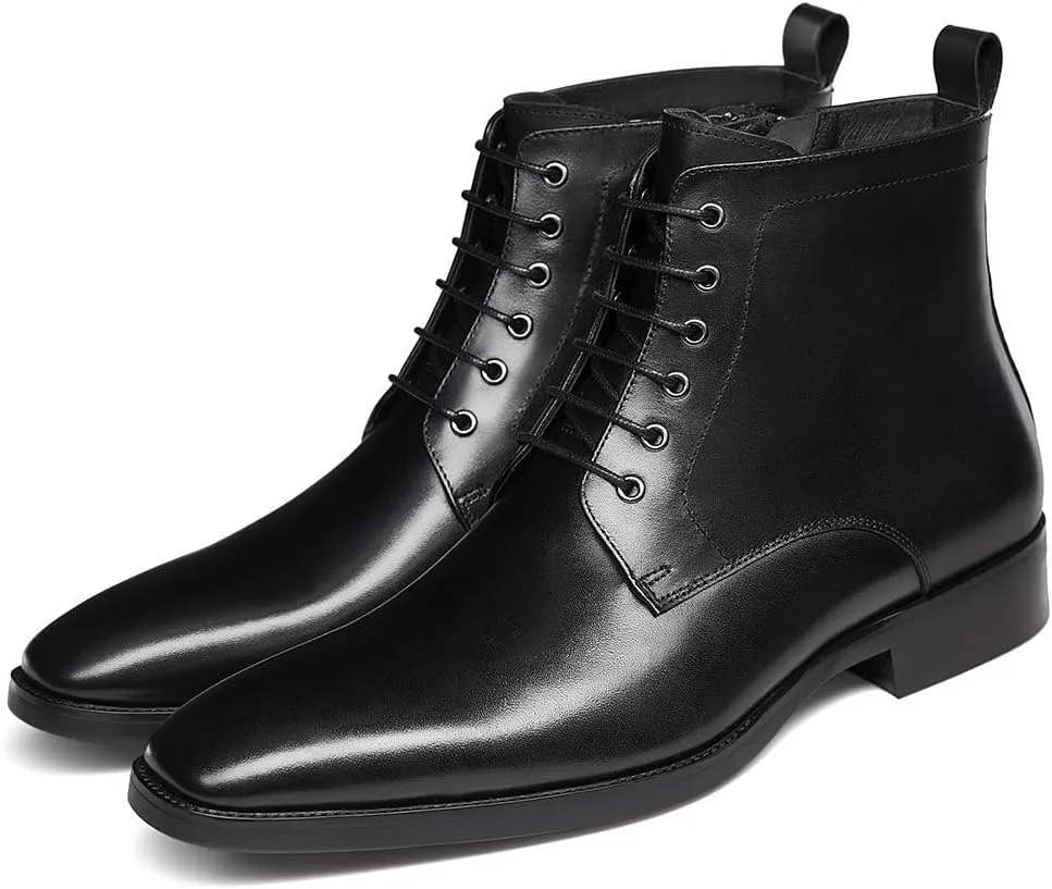 GIFENNSE Mens Chukka Boots Mens Dress Boots Oxford Leather Boots Famal Chelsea Boots for Men