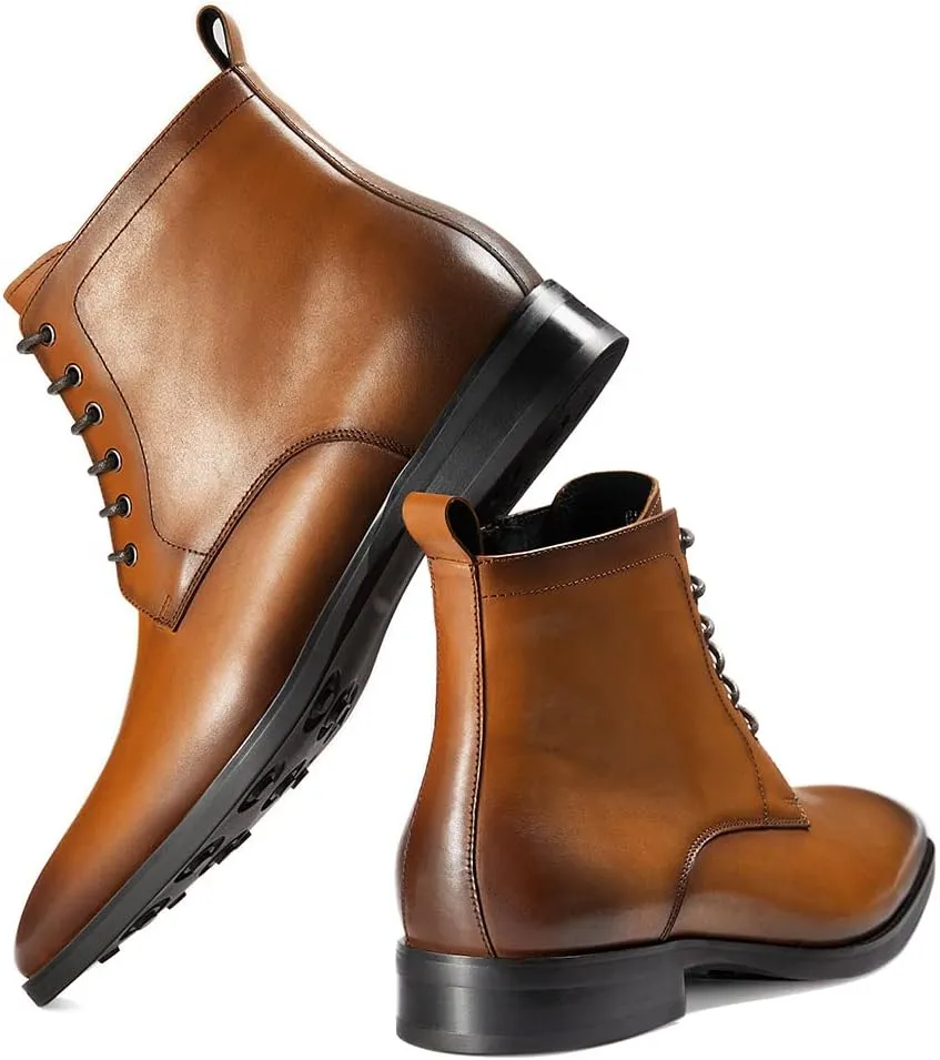 GIFENNSE Mens Chukka Boots Mens Dress Boots Oxford Leather Boots Famal Chelsea Boots for Men