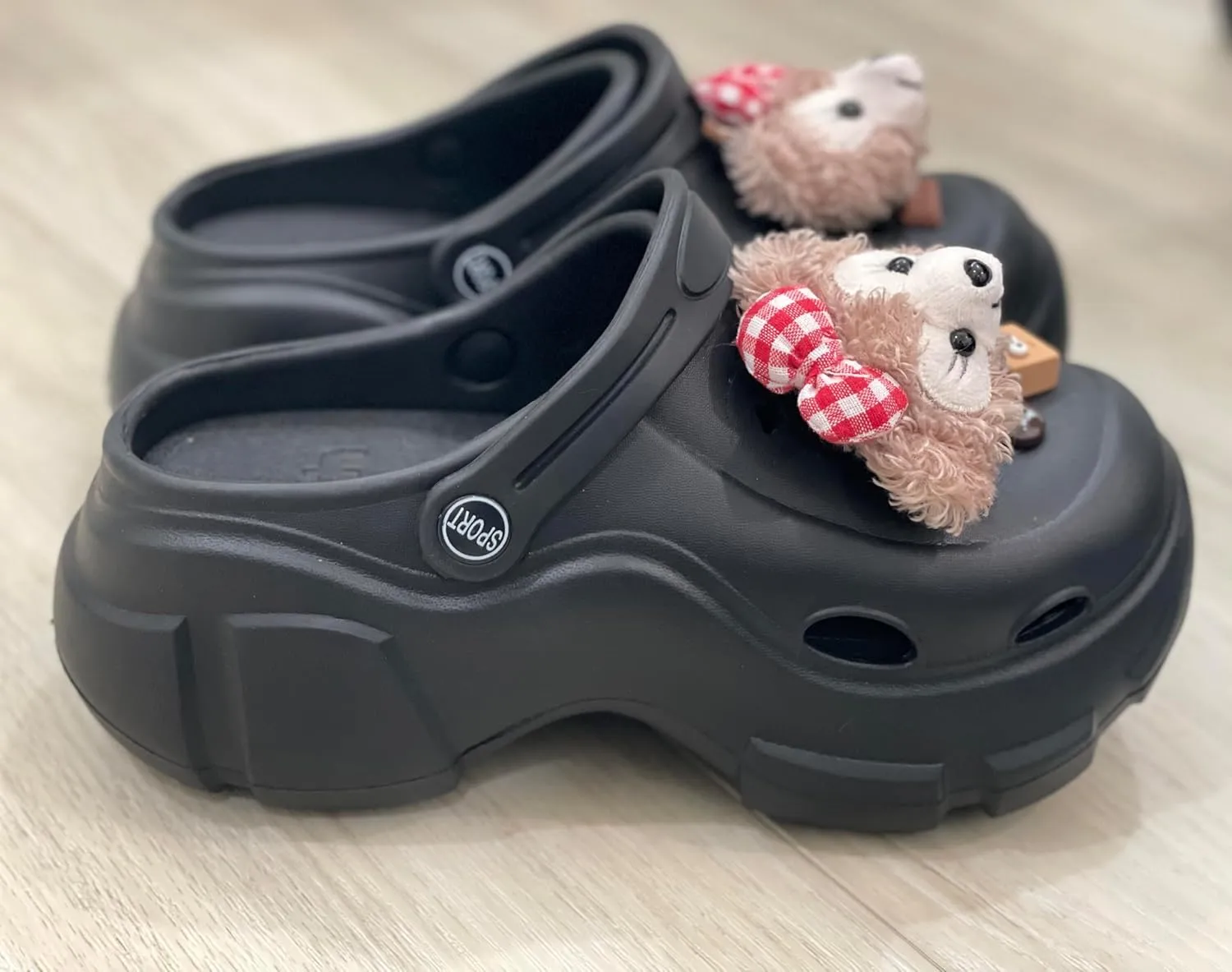 Girls Black Women Platform Garden Shoes Clogs Mules Slip On Sandals: Cute Customizable Charms, Comfortable, Waterproof