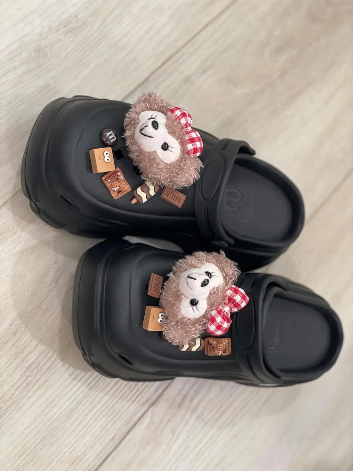 Girls Black Women Platform Garden Shoes Clogs Mules Slip On Sandals: Cute Customizable Charms, Comfortable, Waterproof