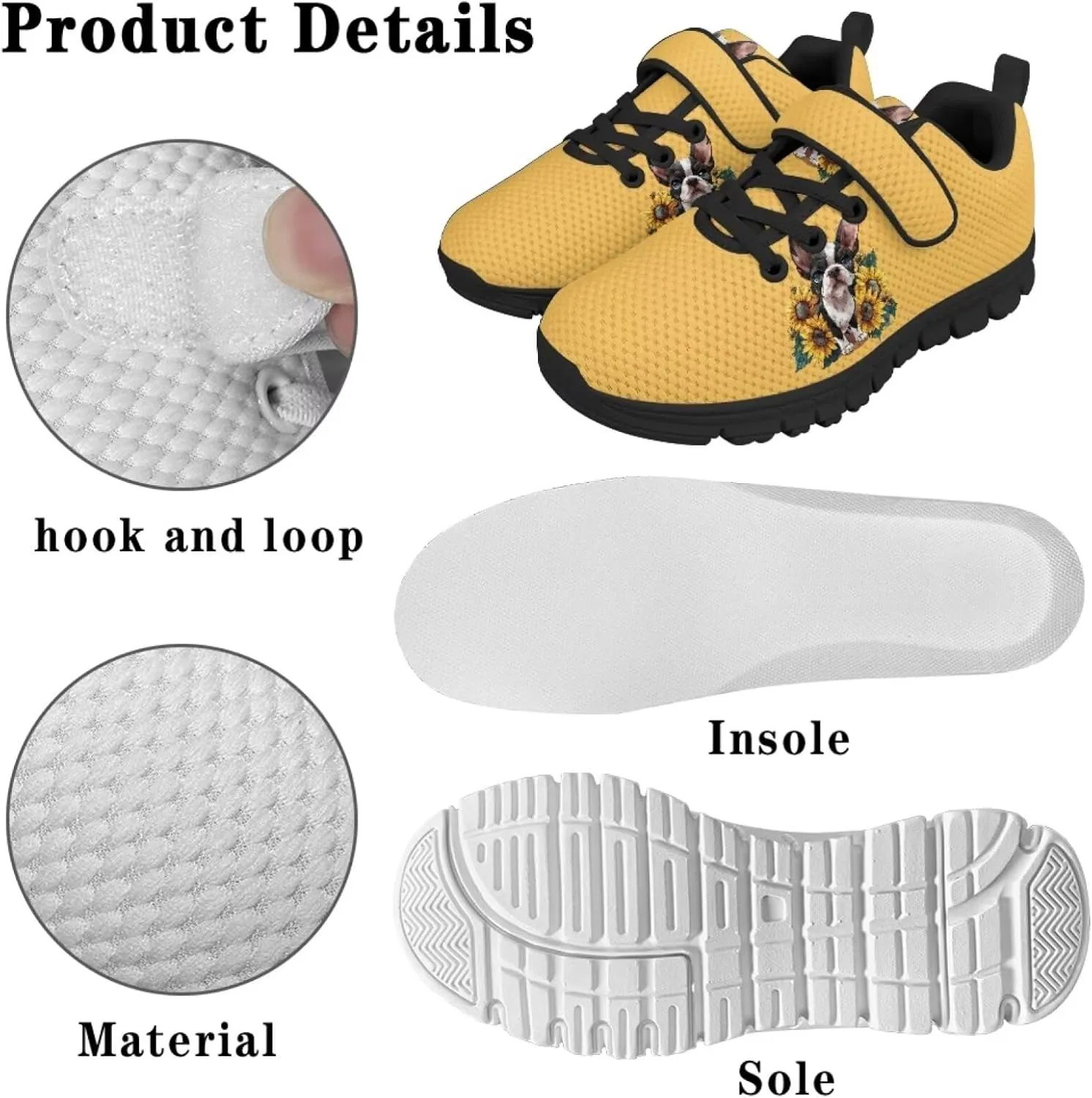 Girls Boys Dog Running Sneakers Lightweight Hiking Tennis Fitness Training Shoes for Little Kid