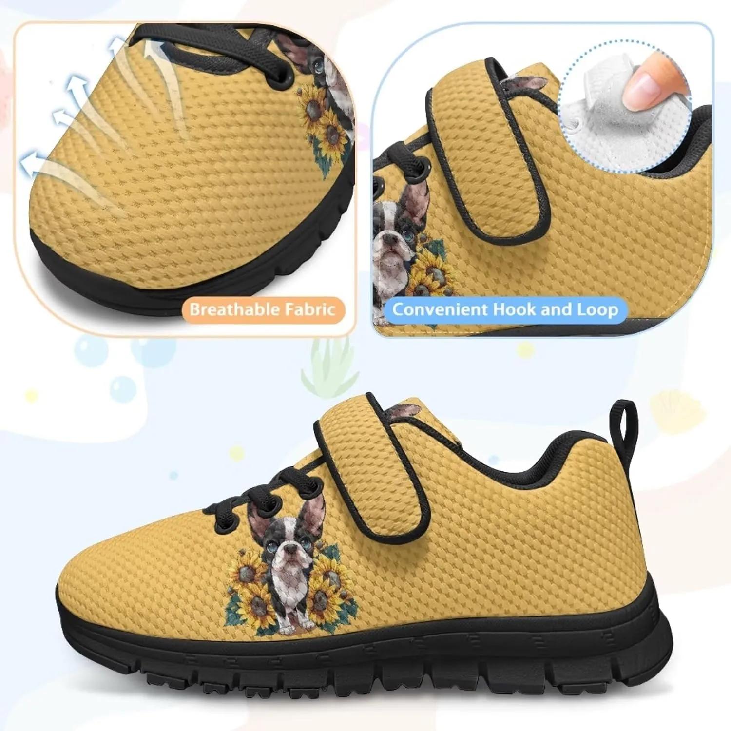 Girls Boys Dog Running Sneakers Lightweight Hiking Tennis Fitness Training Shoes for Little Kid