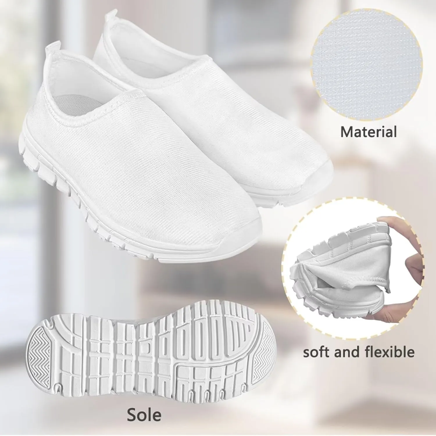 Girls Tennis Shoes Cute Shoes for Girls Slip On Sneakers Active Mesh Shoes