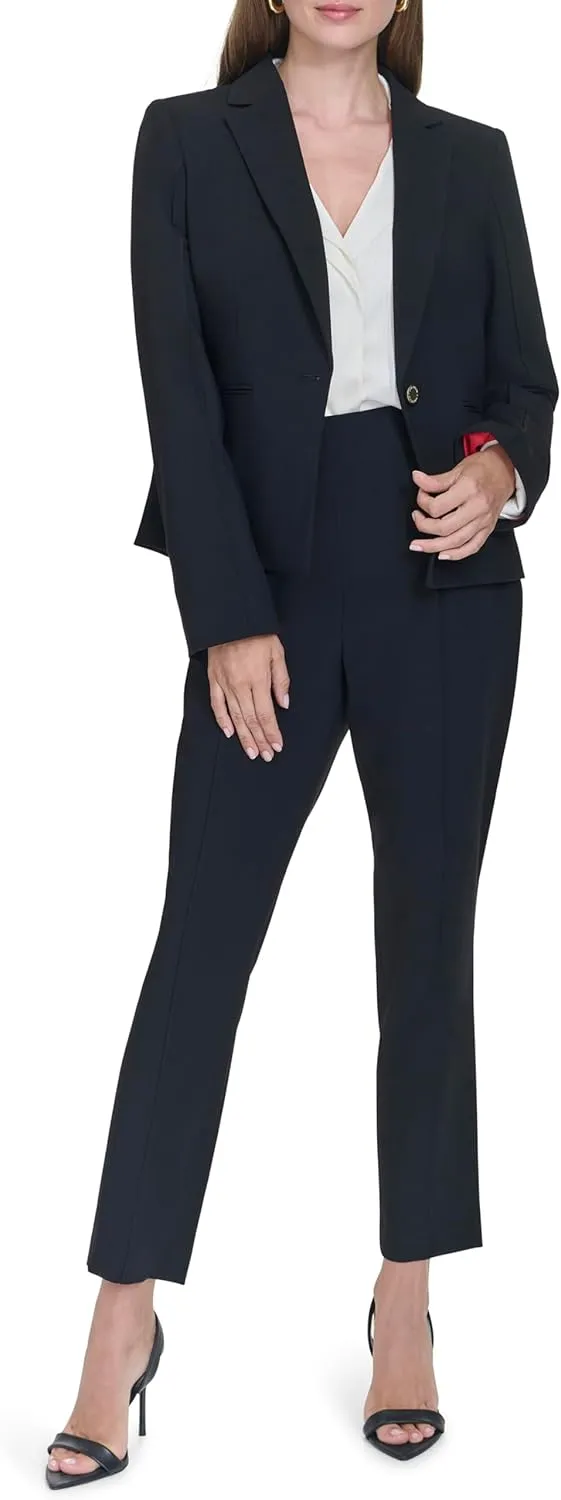 Halston Women's One Button Short Office Workwear Blazer