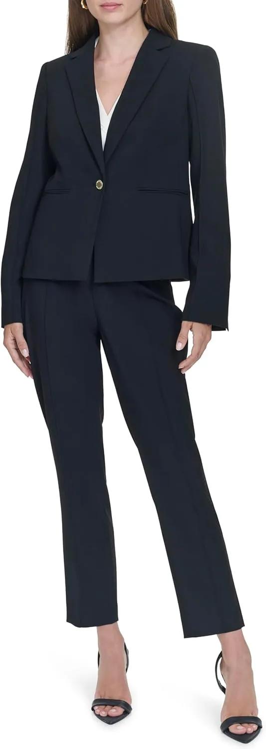 Halston Women's One Button Short Office Workwear Blazer