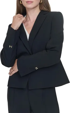 Halston Women's One Button Short Office Workwear Blazer