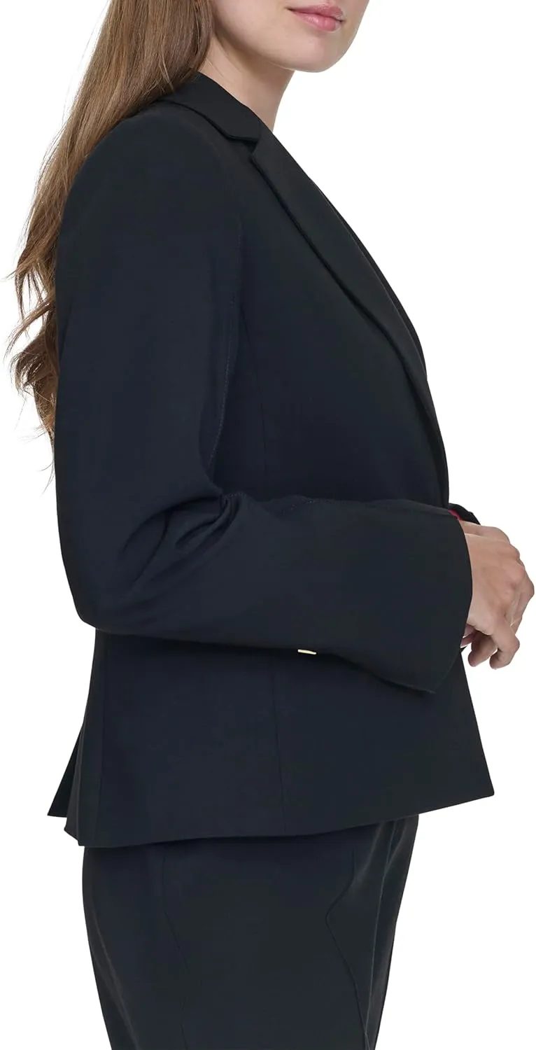 Halston Women's One Button Short Office Workwear Blazer