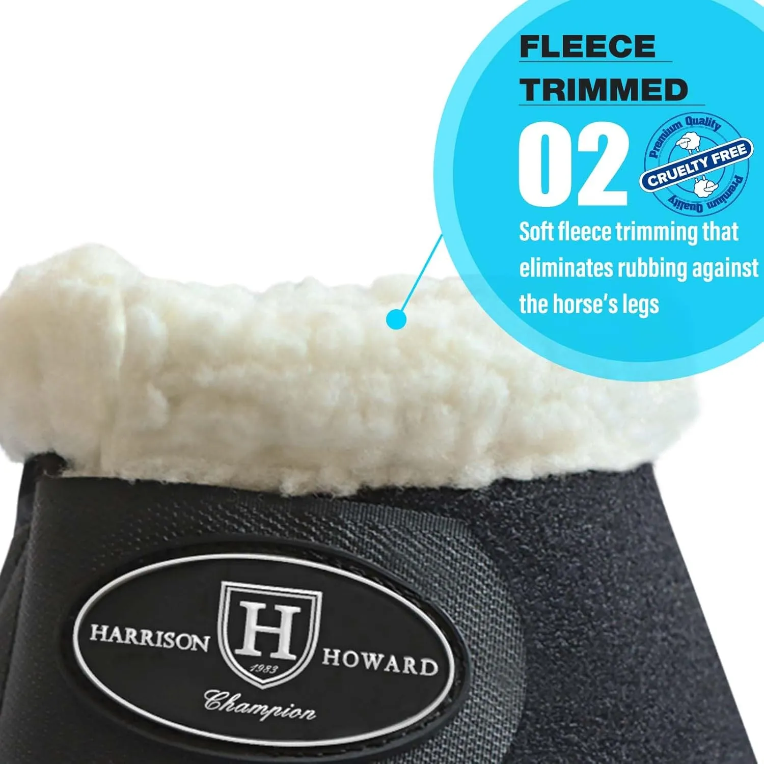 Harrison Howard Bell Boots for Horse Training Hoof Overreach Protection Fleece Lined Bell Boots