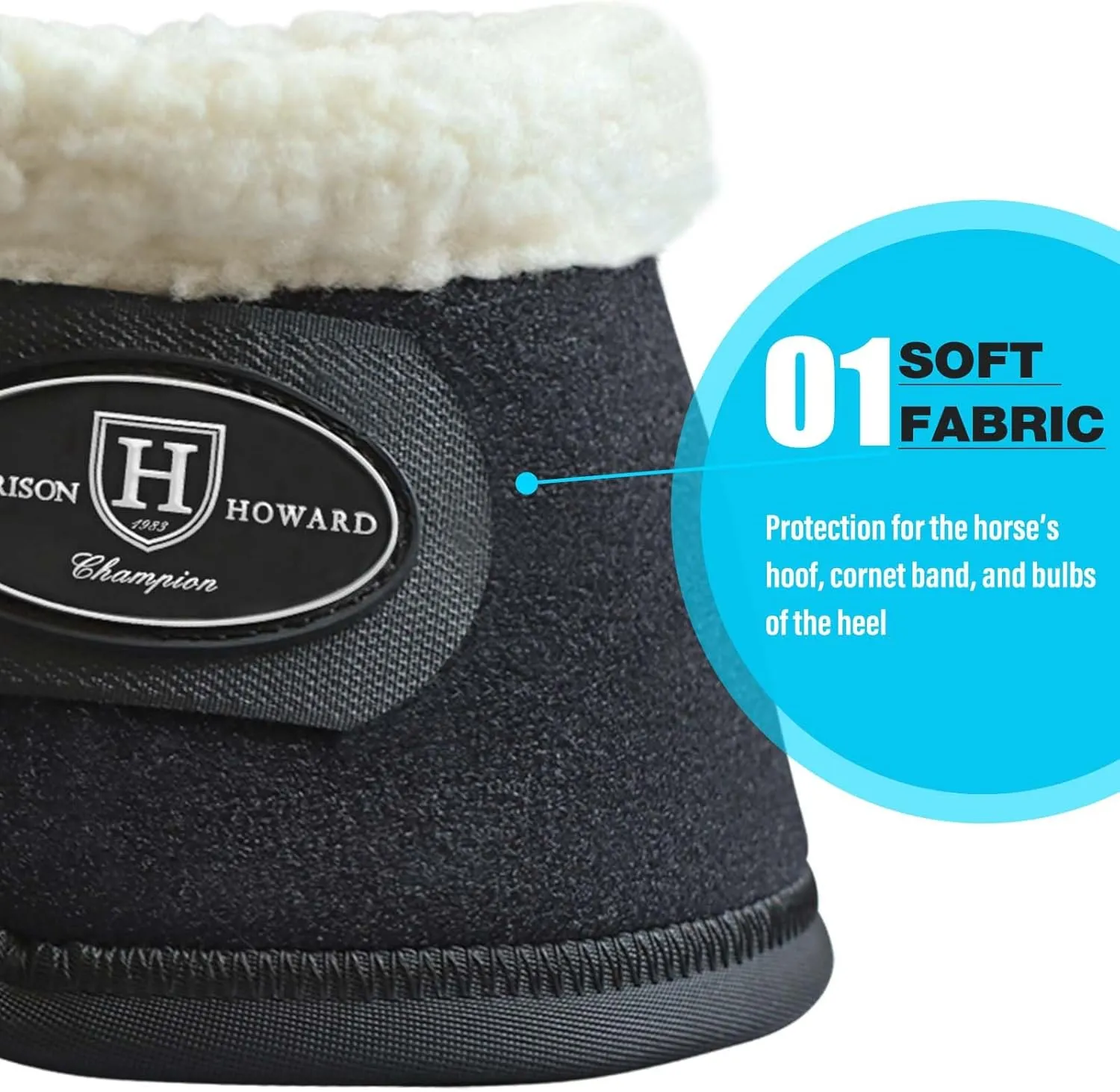 Harrison Howard Bell Boots for Horse Training Hoof Overreach Protection Fleece Lined Bell Boots