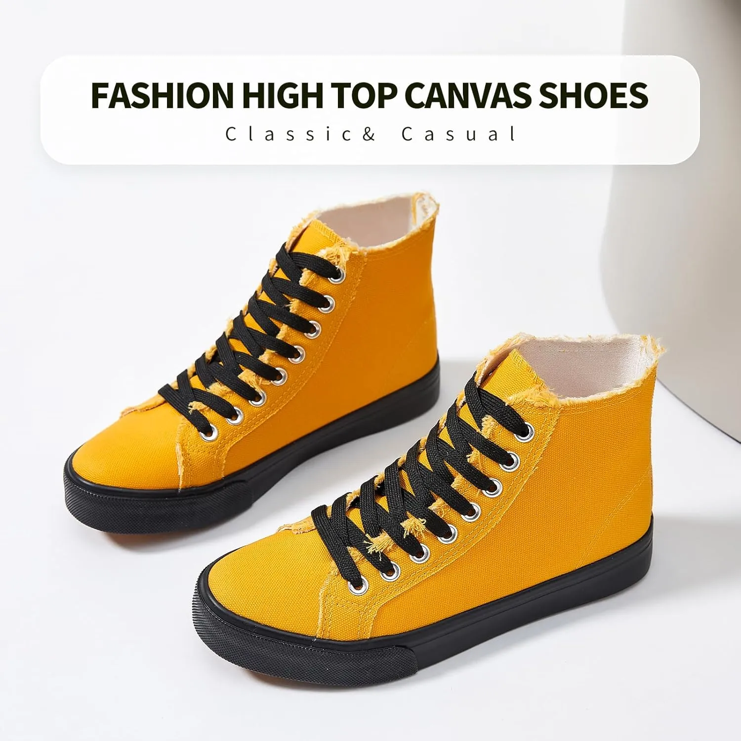 hash bubbie Unisex Canvas High top Sneakers Women's Classic Fashion High Tops Canvas Shoes Casual Tennis Shoes for Men