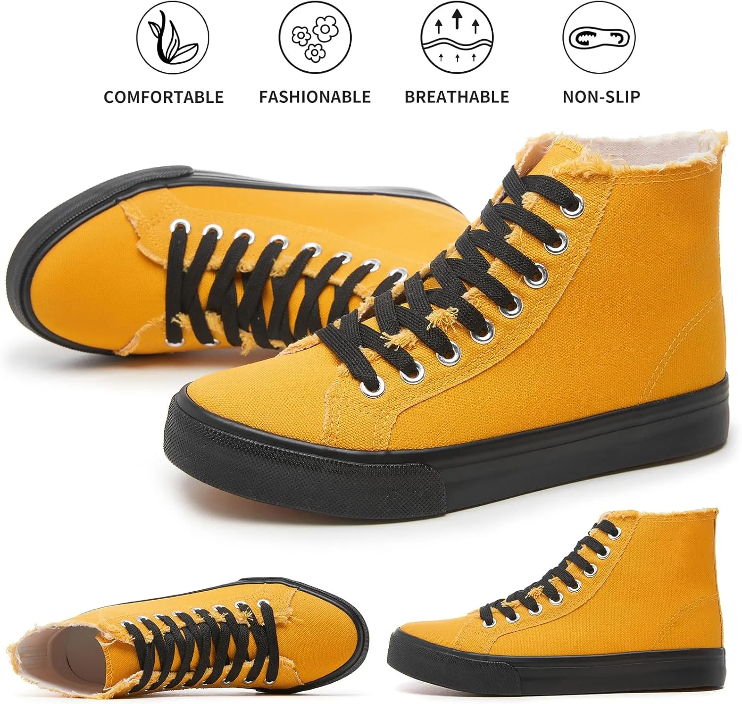 hash bubbie Unisex Canvas High top Sneakers Women's Classic Fashion High Tops Canvas Shoes Casual Tennis Shoes for Men