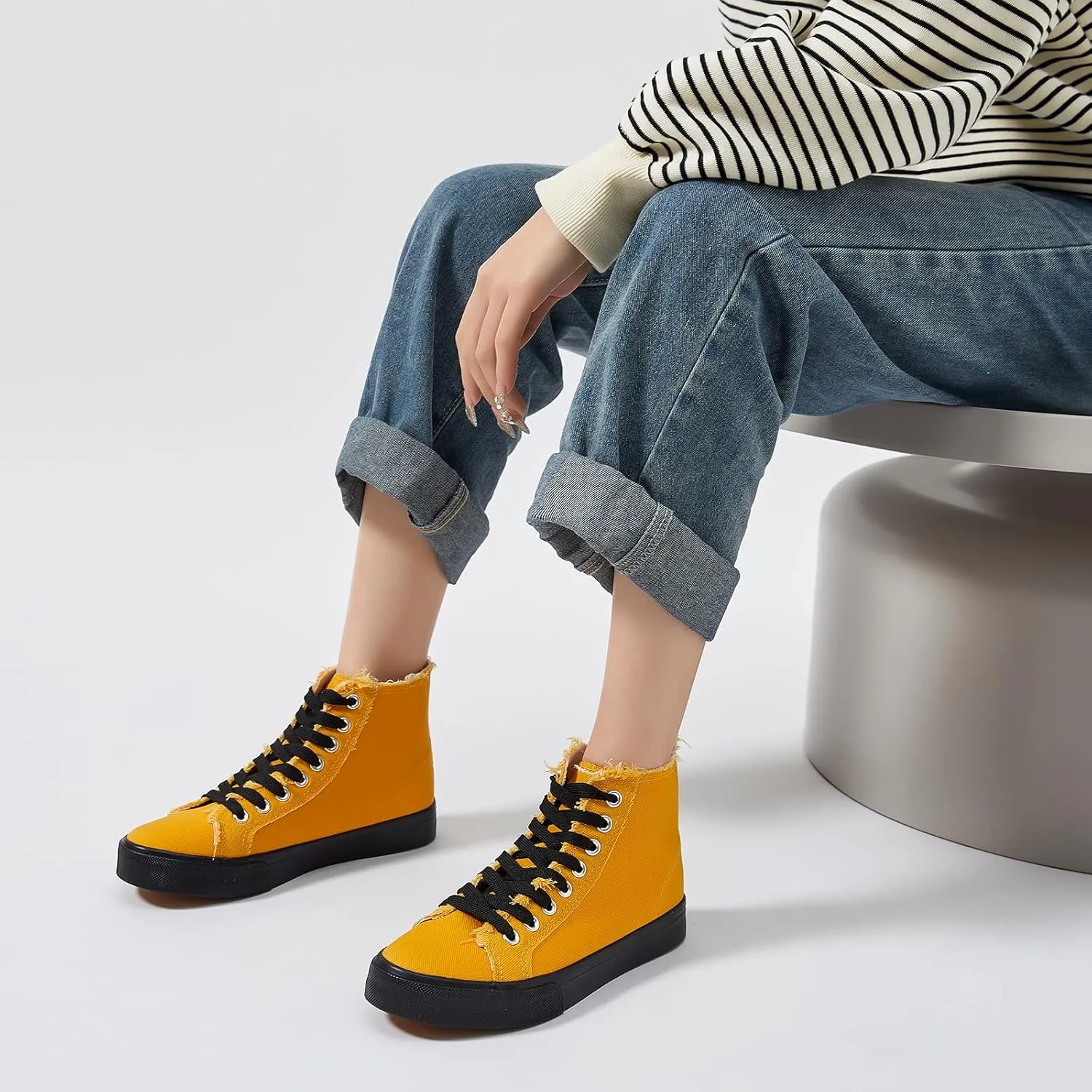 hash bubbie Unisex Canvas High top Sneakers Women's Classic Fashion High Tops Canvas Shoes Casual Tennis Shoes for Men