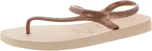 Havaianas Women's Flash Urban Sandals - Stylish, Durable, Comfortable Flip Flops with Metallic Cross Straps, Perfect for Beach, Casual, and Everyday Wear, Includes Velvet Pouch
