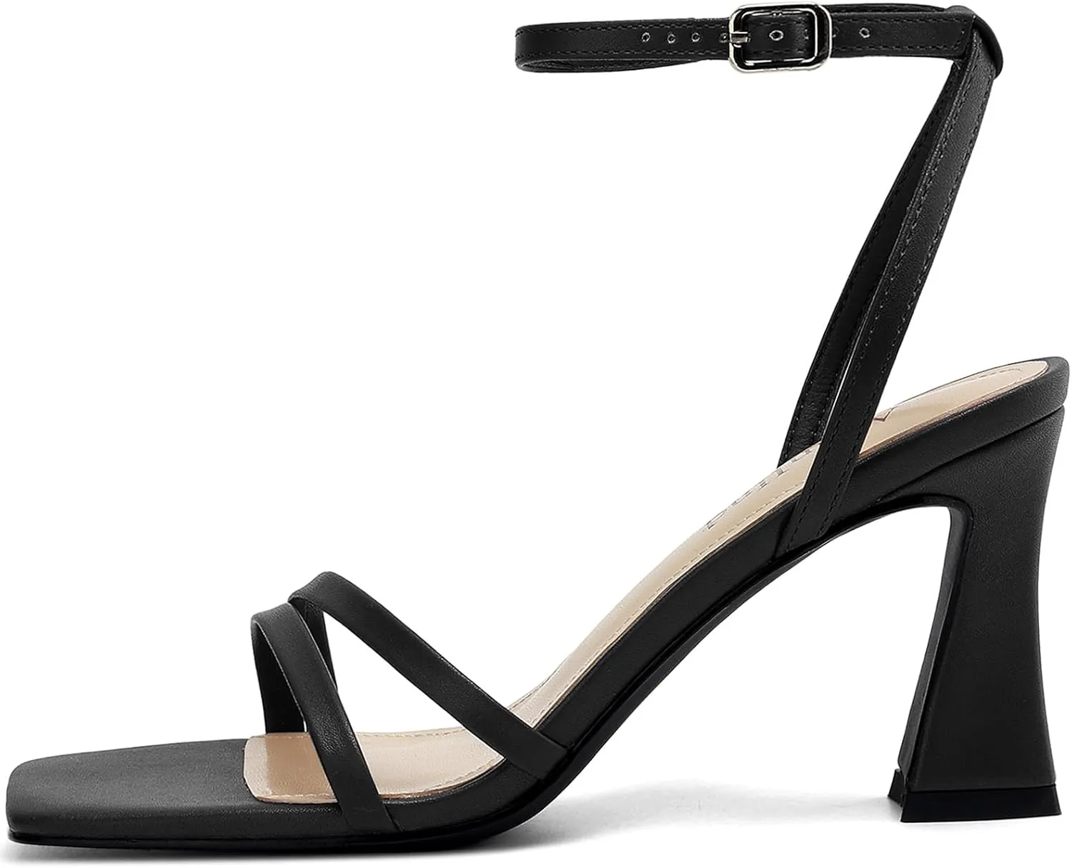 Heeled Sandals for Women Chunky Block High Heels Square Open Toe Sandals with Ankle Strap 3 Inch Dress Heels Comfortable