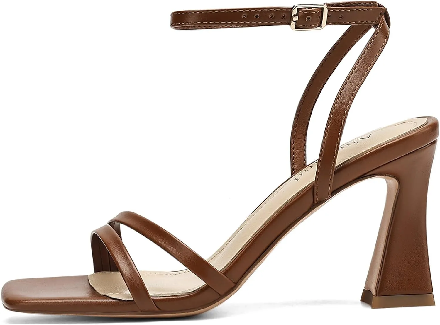 Heeled Sandals for Women Chunky Block High Heels Square Open Toe Sandals with Ankle Strap 3 Inch Dress Heels Comfortable