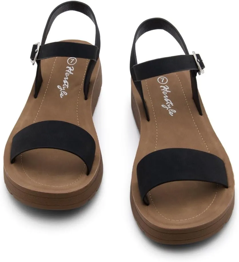 Herstyle Women’s Flat Sandals – One Band Ankle Strap Dressy Casual Sandals with Cushioned Footbed | Comfortable Open Toe Walking Shoes for Summer & Daily Wear