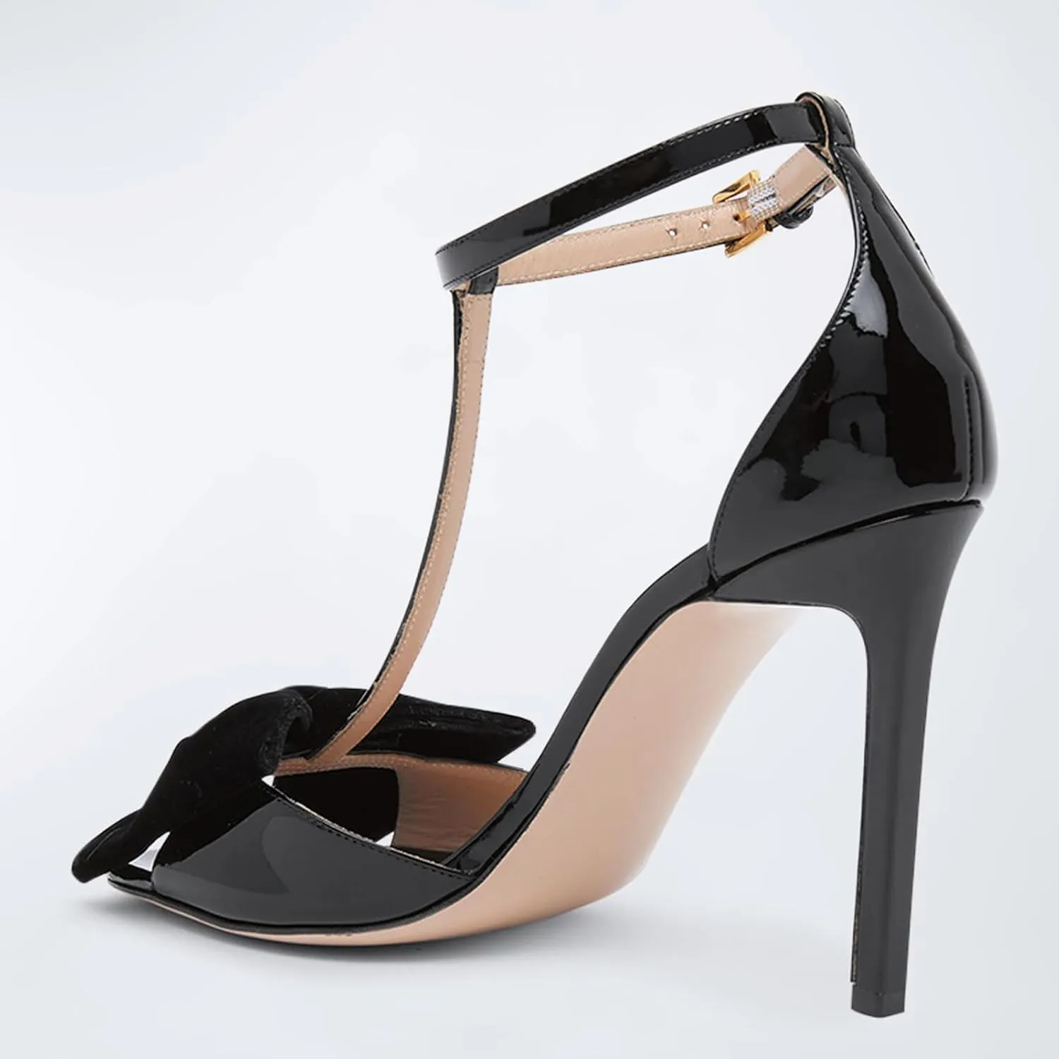 iadore Women Fashion Stiletto High Heel Shoes Open Square Toe with Bowknots Ankle Straps Buckle Sexy Summer Sandals Size 5-12 US