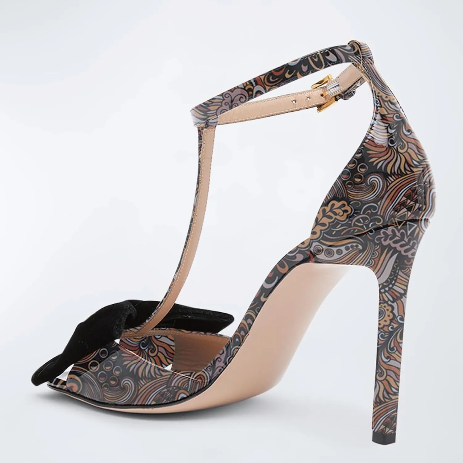 iadore Women Fashion Stiletto High Heel Shoes Open Square Toe with Bowknots Ankle Straps Buckle Sexy Summer Sandals Size 5-12 US