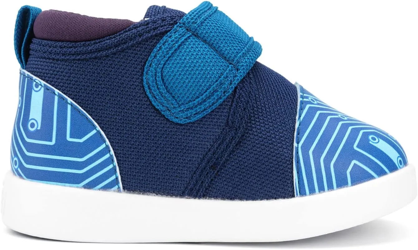 ikiki Sneaks Shoes for Toddlers and Little Kids. Roomy fit Sneakers - Note: Non Squeaking - Vegan Leather Toe and Heel