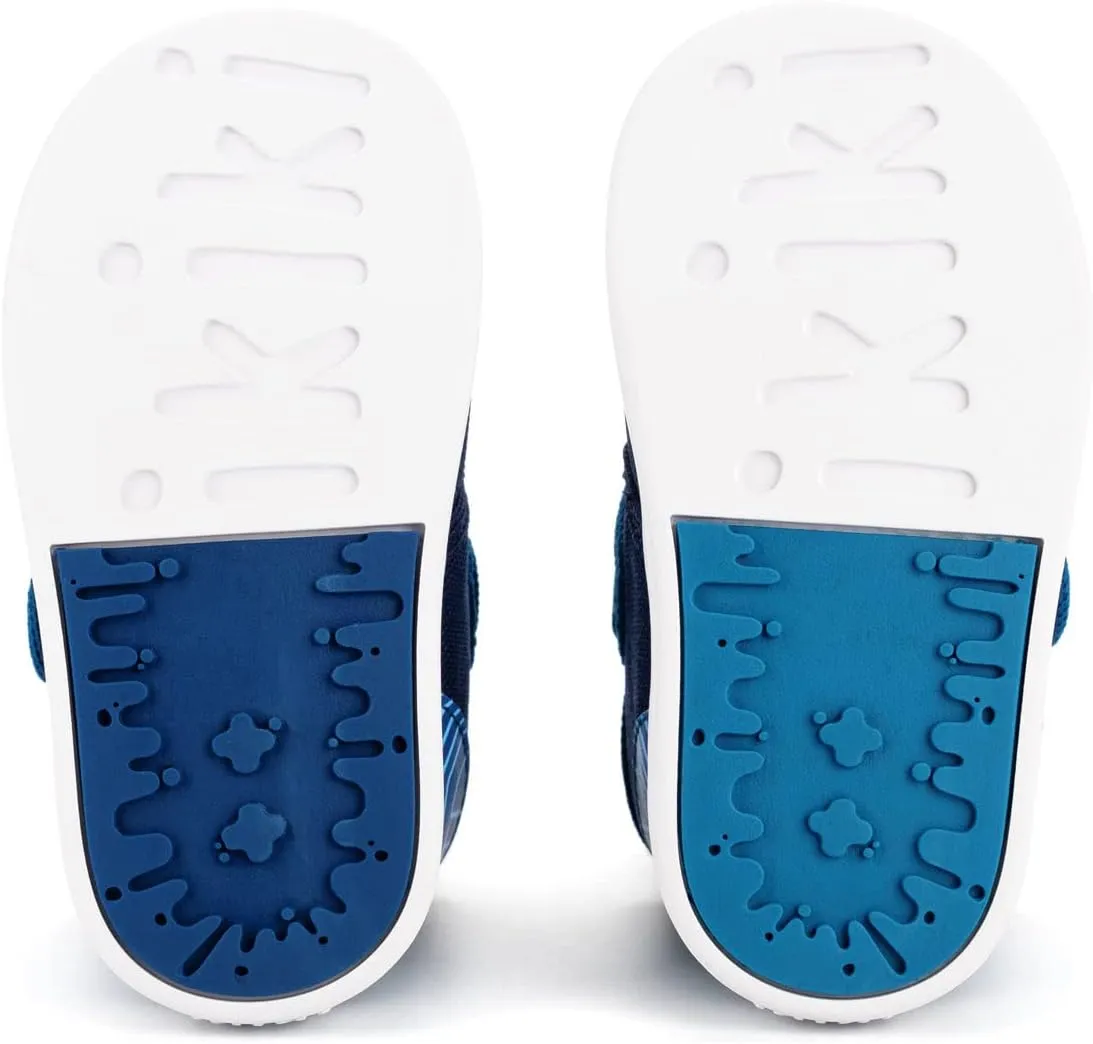 ikiki Sneaks Shoes for Toddlers and Little Kids. Roomy fit Sneakers - Note: Non Squeaking - Vegan Leather Toe and Heel