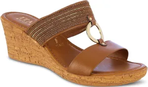 ITALIAN Shoemakers Womens Ligths Wedge Sandals 7 Brown