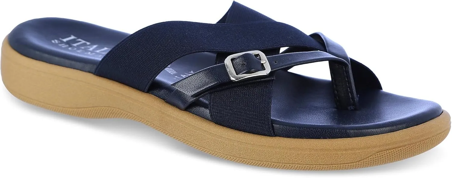 ITALIAN Shoemakers Womens Milo Casual Sandals 7 Navy