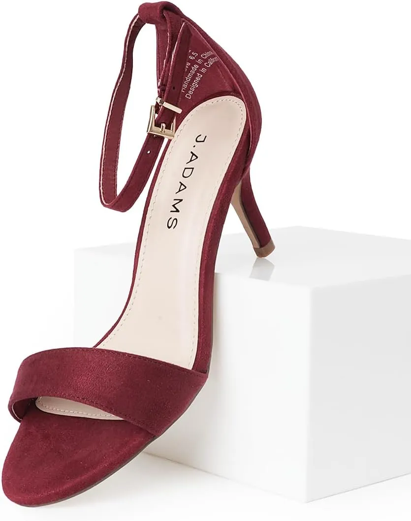 J. Adams Dove Ankle Strap Womens Stiletto For Women Sexy - Open Toe Strappy Heels, Wedding Shoes For Bride, Summer Heels and Bridal Shoes
