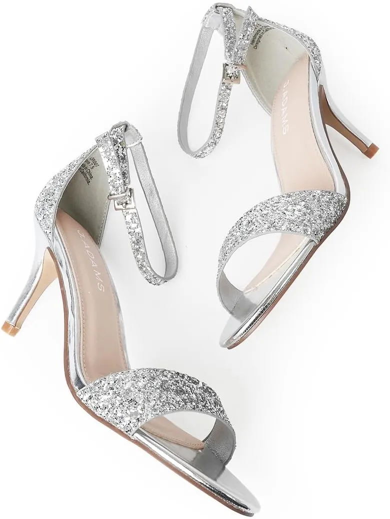 J. Adams Dove Ankle Strap Womens Stiletto For Women Sexy - Open Toe Strappy Heels, Wedding Shoes For Bride, Summer Heels and Bridal Shoes