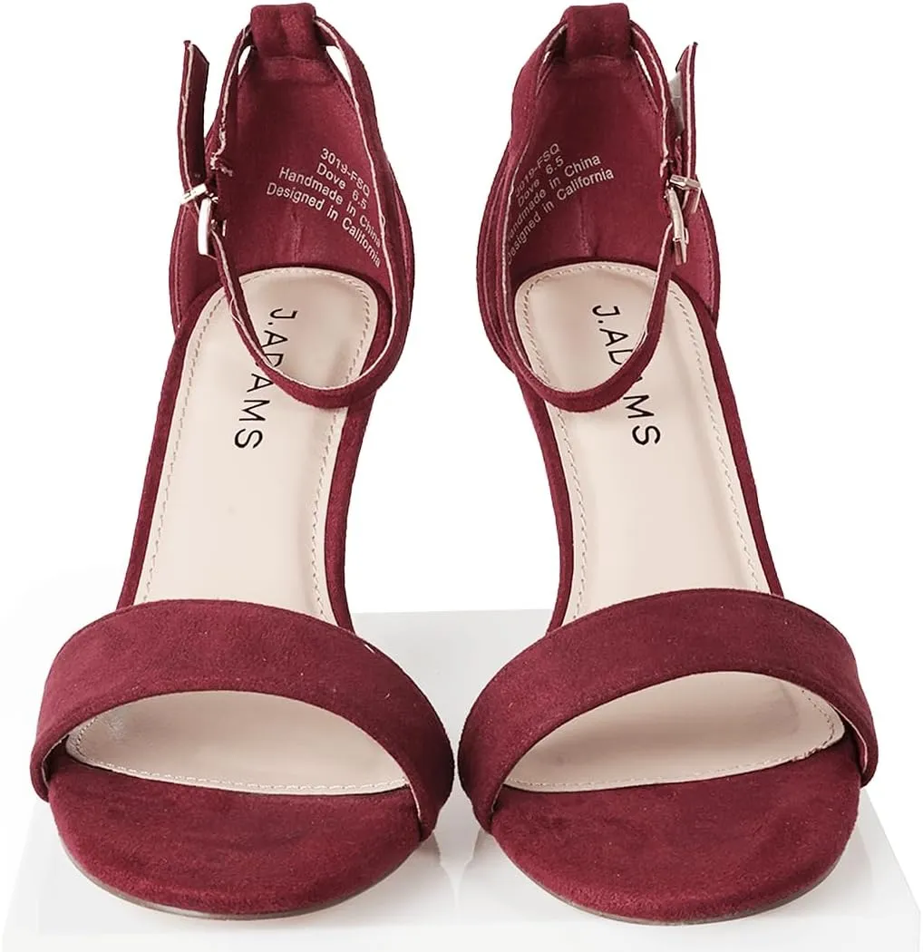 J. Adams Dove Ankle Strap Womens Stiletto For Women Sexy - Open Toe Strappy Heels, Wedding Shoes For Bride, Summer Heels and Bridal Shoes