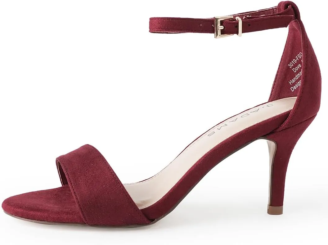 J. Adams Dove Ankle Strap Womens Stiletto For Women Sexy - Open Toe Strappy Heels, Wedding Shoes For Bride, Summer Heels and Bridal Shoes