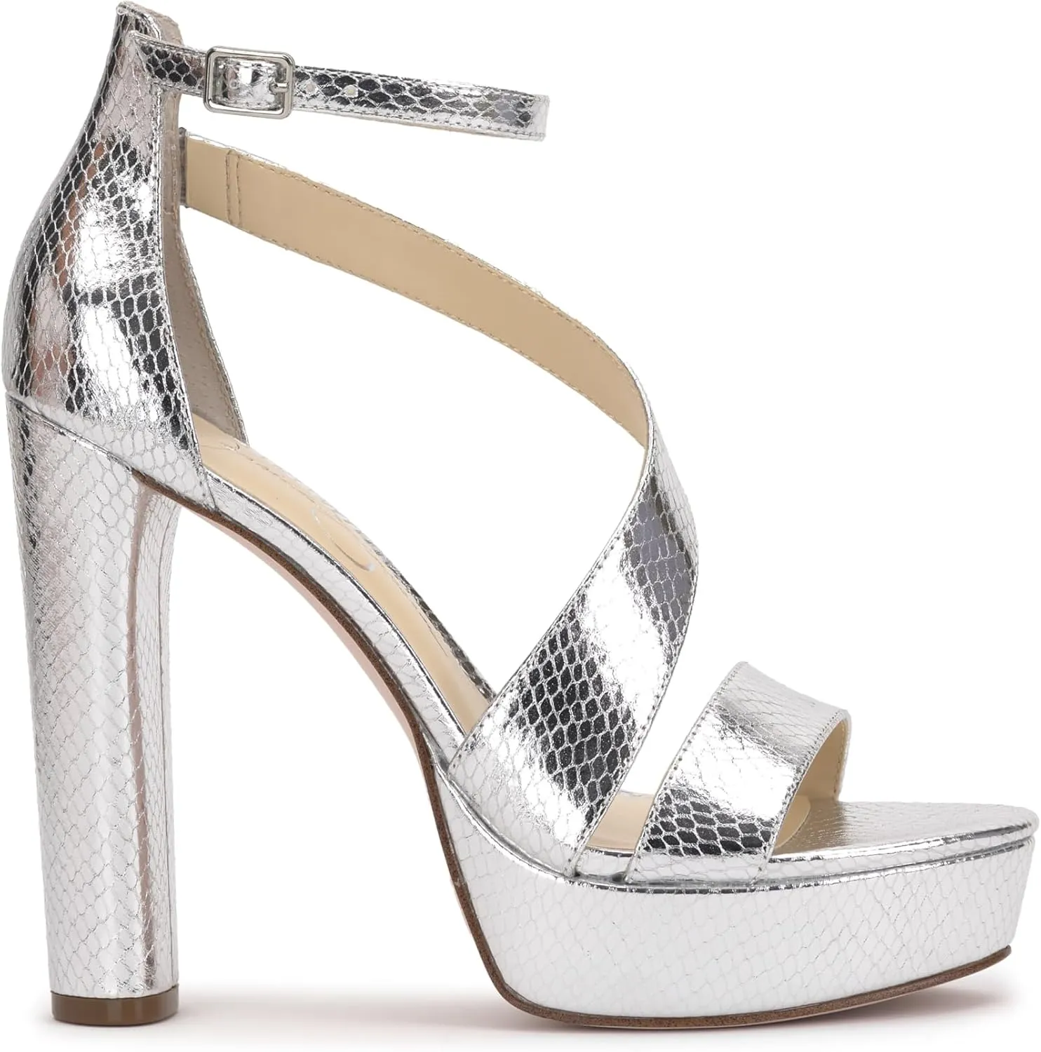 Jessica Simpson Womens Iley Faux Leather Ankle Strap Platform Sandals