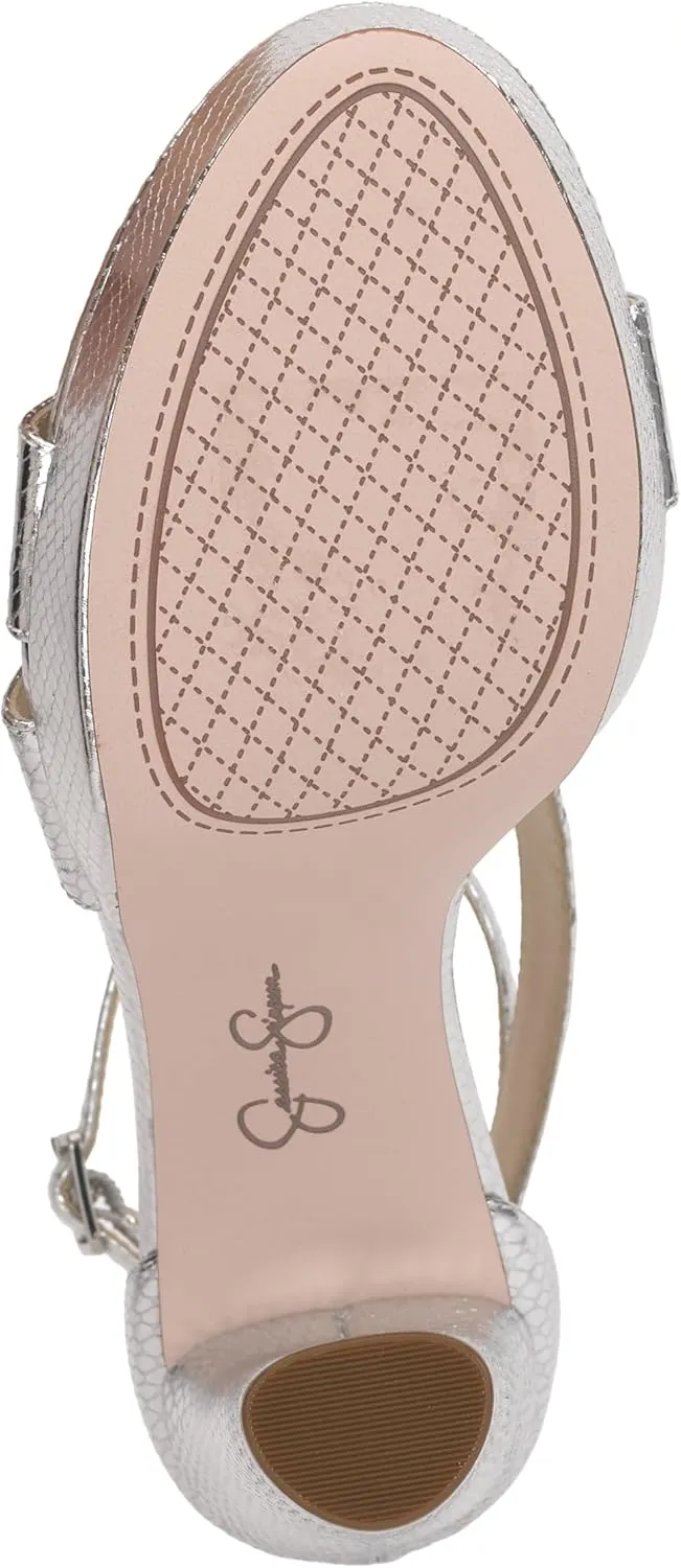 Jessica Simpson Womens Iley Faux Leather Ankle Strap Platform Sandals