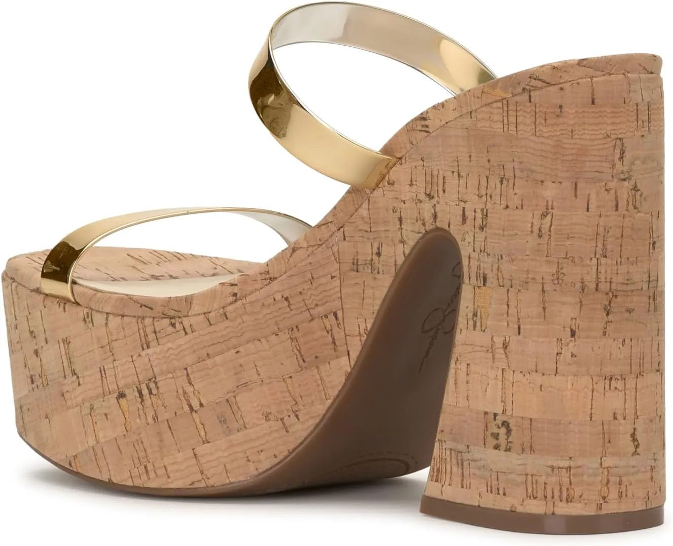Jessica Simpson Womens Samhita Embellished Shimmer Platform Sandals
