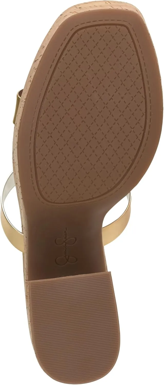 Jessica Simpson Womens Samhita Embellished Shimmer Platform Sandals
