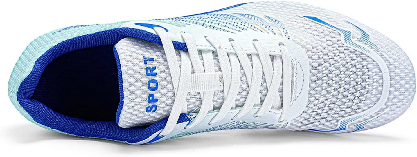 JiuQing Men's Track and Field Shoes Spikes Sprint Sneakers Lightweight Jumping Running Racing Shoes