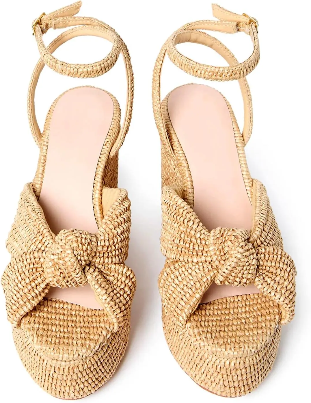 JORISTIMO Women's Chunky Platform Sandals Slingback Ankle Strappy Espadrille Wedges Sandals Open Round Toe Adjustable Buckle Sandals