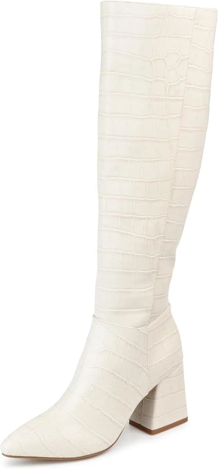 Journee Womens Landree Tru Comfort Foam Block Heel Knee High Boots