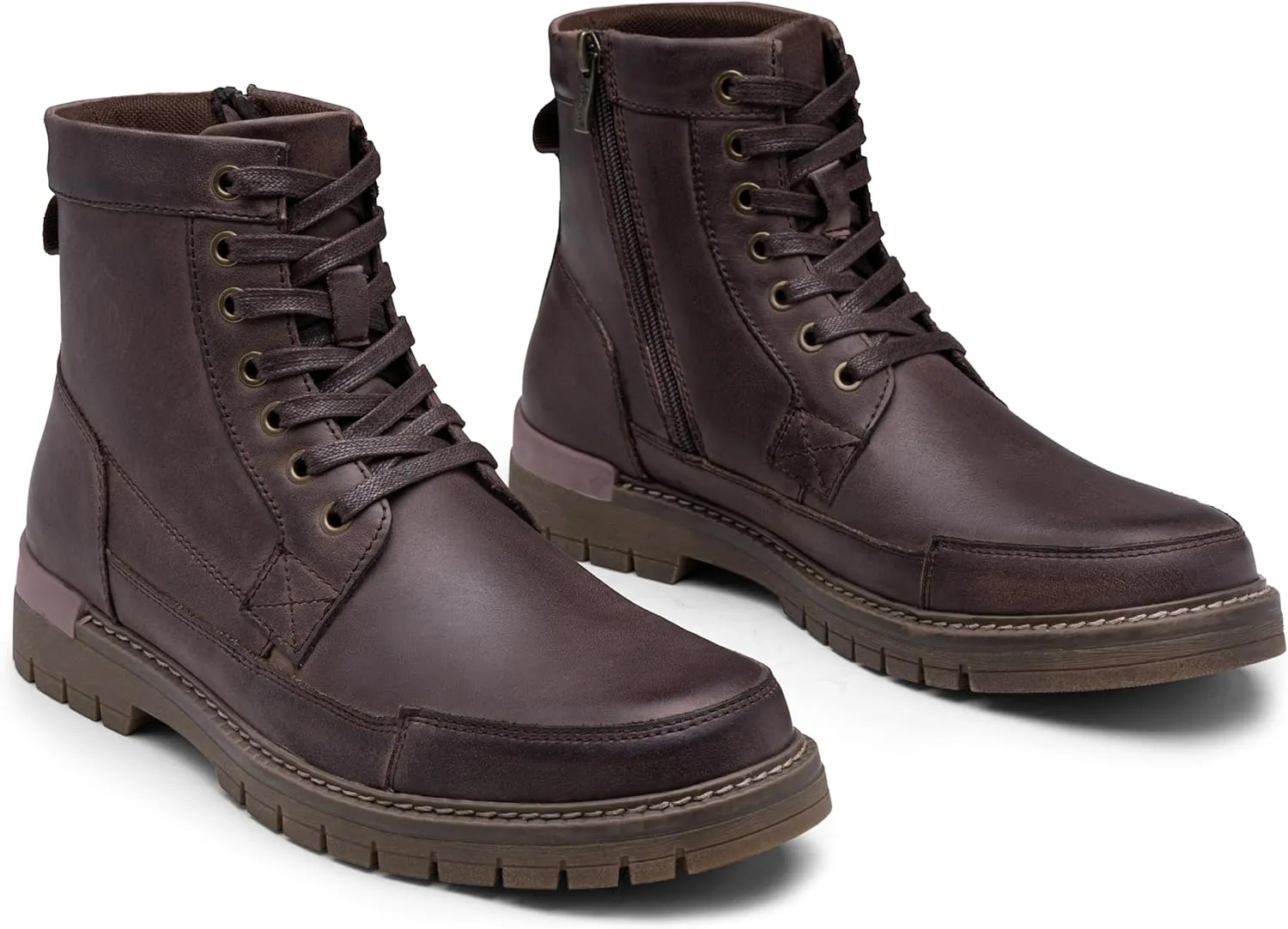 Jousen Men's Boots Chukka Motorcycle Boots Premium Leather Casual Combat Ankle Dress Boot for Men
