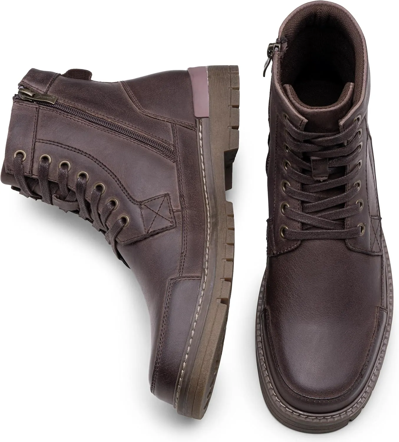 Jousen Men's Boots Chukka Motorcycle Boots Premium Leather Casual Combat Ankle Dress Boot for Men